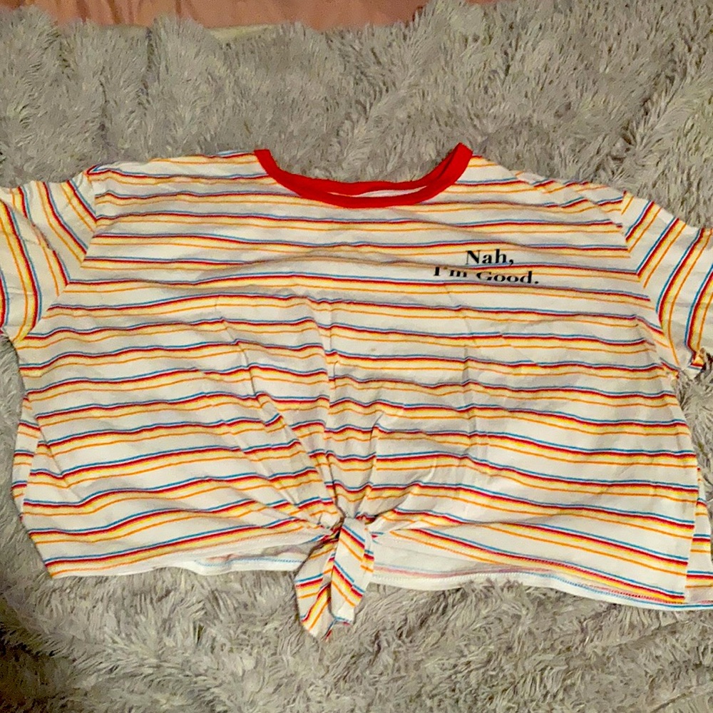 Stripped rainbow crop top 🌈! Lightly used !